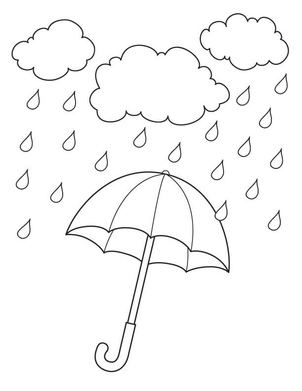 Regnvejrsdag Paraply Tegninger til Farvelægning