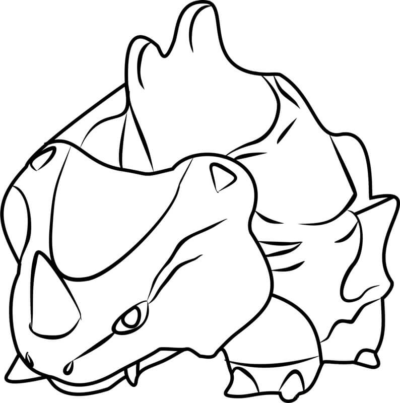 Rhyhorn Pokemon Tegninger til Farvelægning