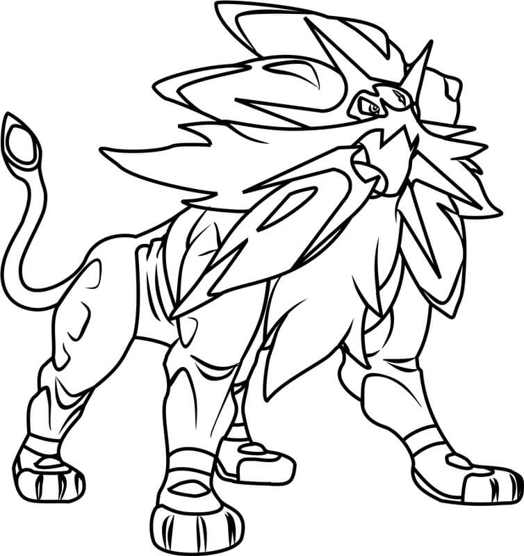 Roaring Solgaleo Tegninger til Farvelægning