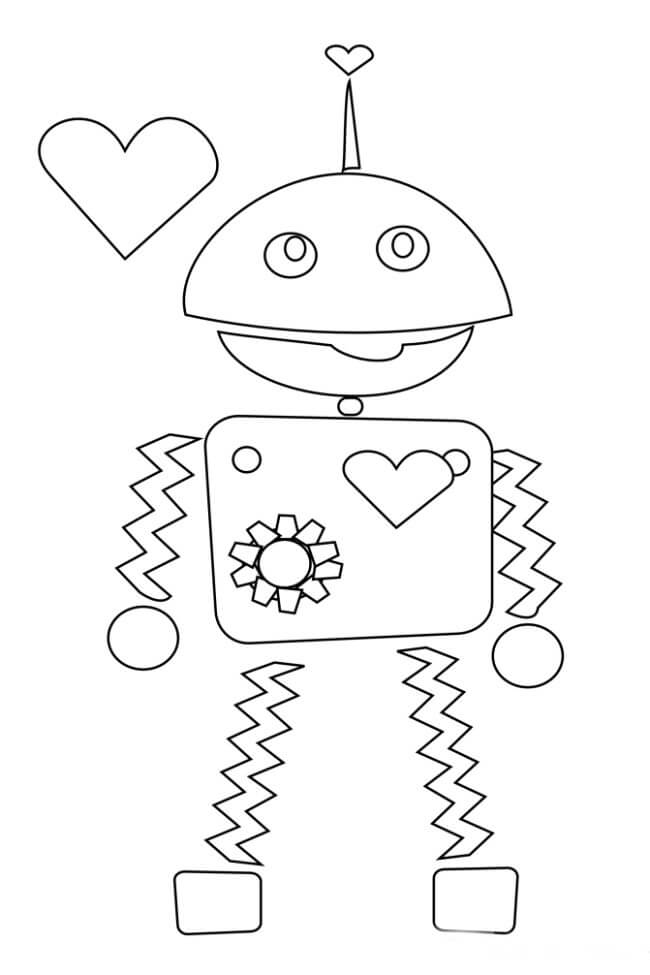 Robot I Valentine Tegninger til Farvelægning