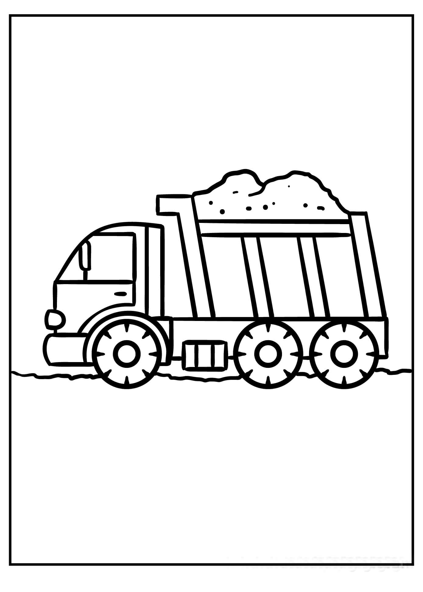 Sand Lastbil Tegninger til Farvelægning