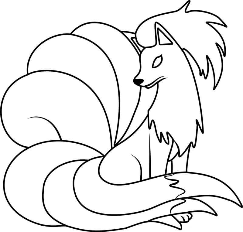 Seated Ninetales Tegninger til Farvelægning