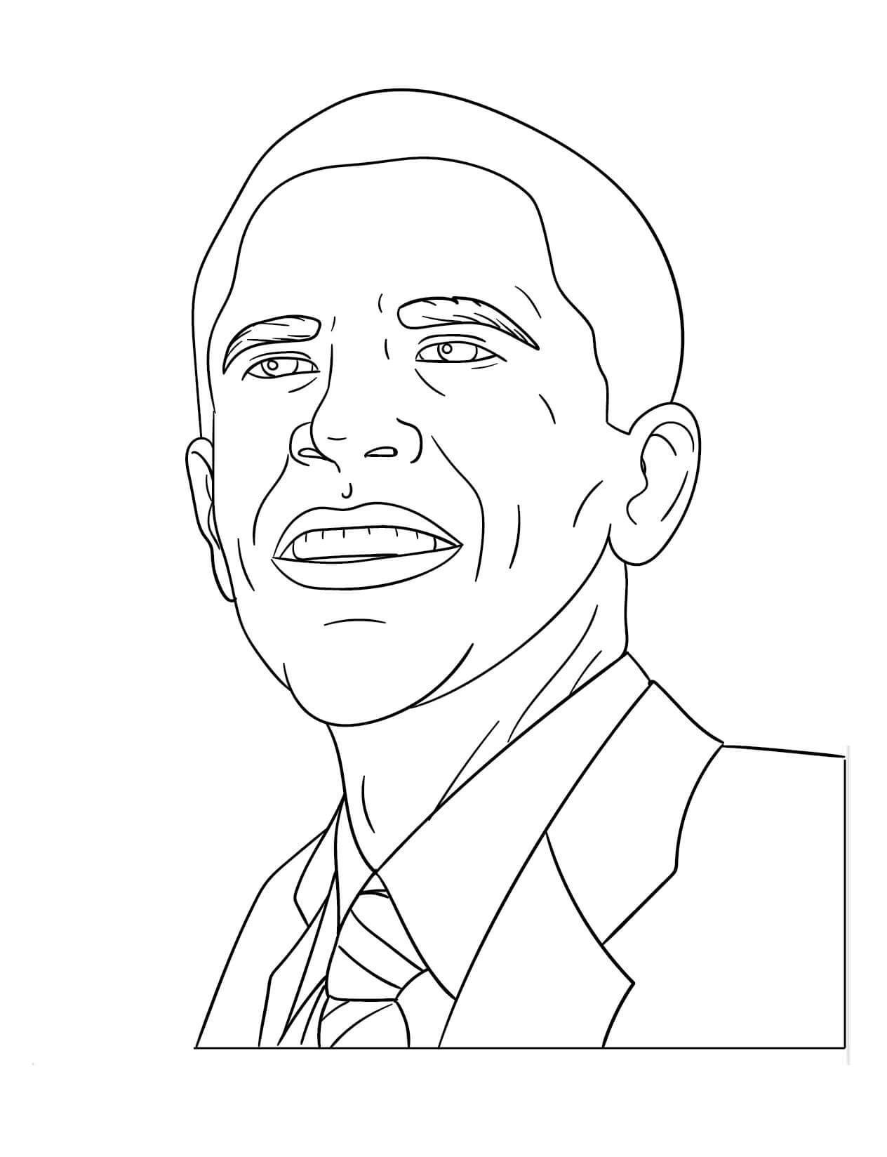 Simpel Obama Tegninger til Farvelægning