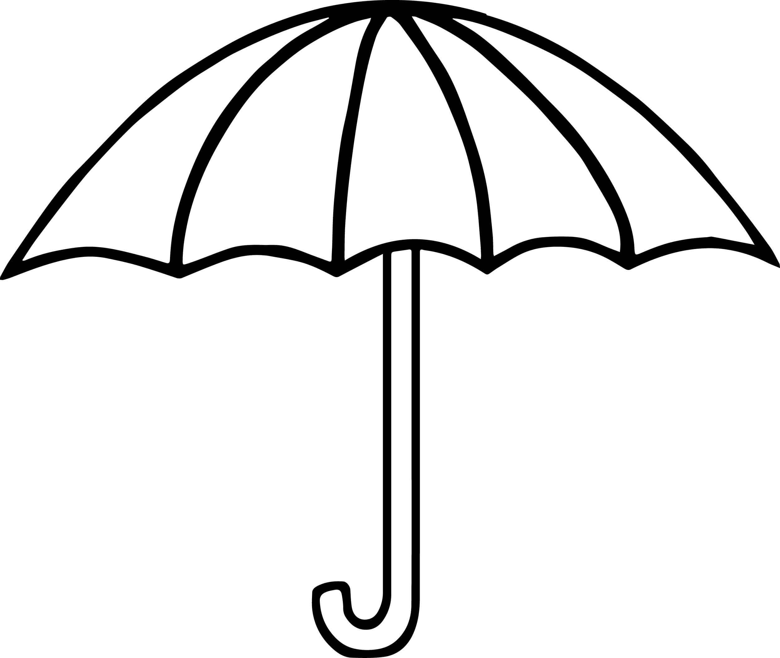 Simpel Paraply Tegninger til Farvelægning