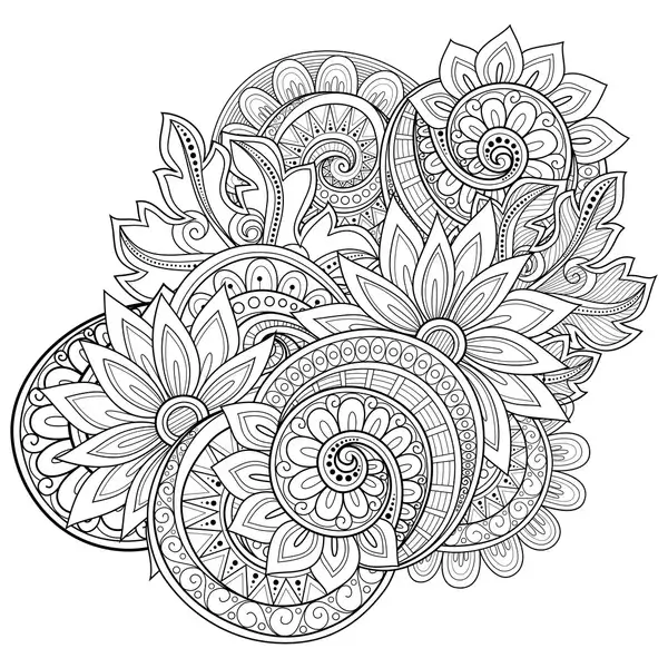 Simple Blomster Mandala Tegninger til Farvelægning