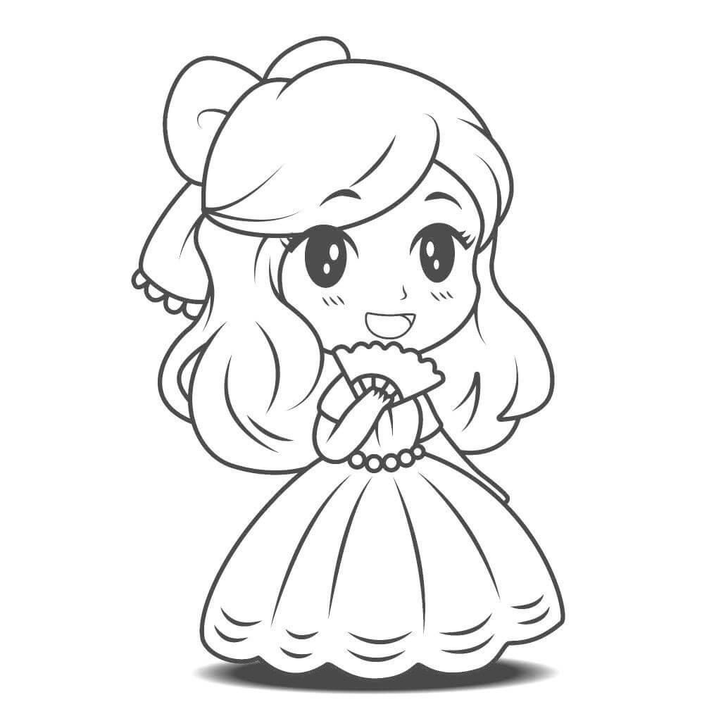 Sjov Anime Prinsesse Tegninger til Farvelægning