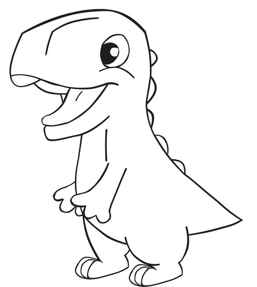 Sjov Baby Dinosaur Tegninger til Farvelægning