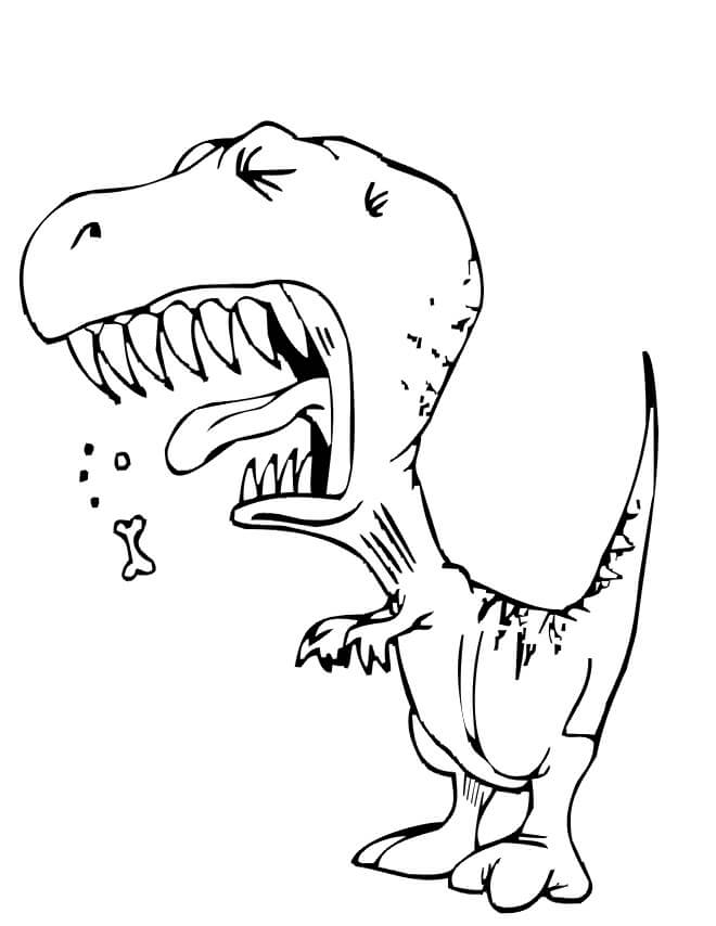 Sjov T-Rex Tegninger til Farvelægning