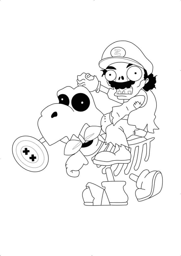 Sjove Mario Zombie Tegninger til Farvelægning