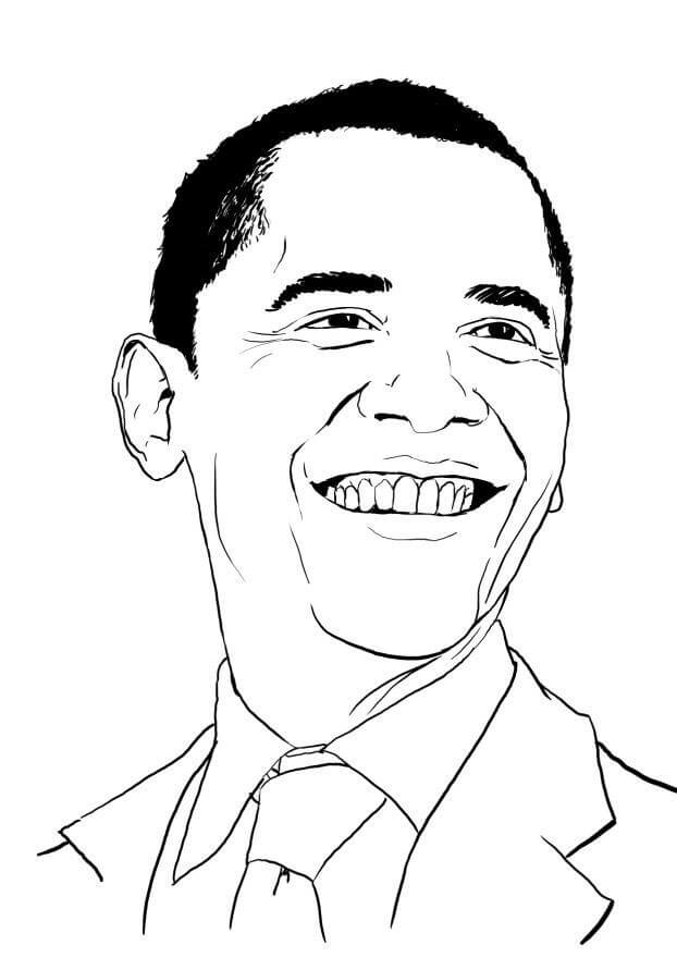 Sjovt Obama-hoved Tegninger til Farvelægning