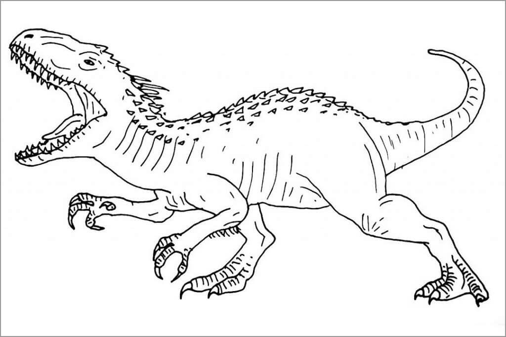 Skræmmende Dinosaur Tegninger til Farvelægning