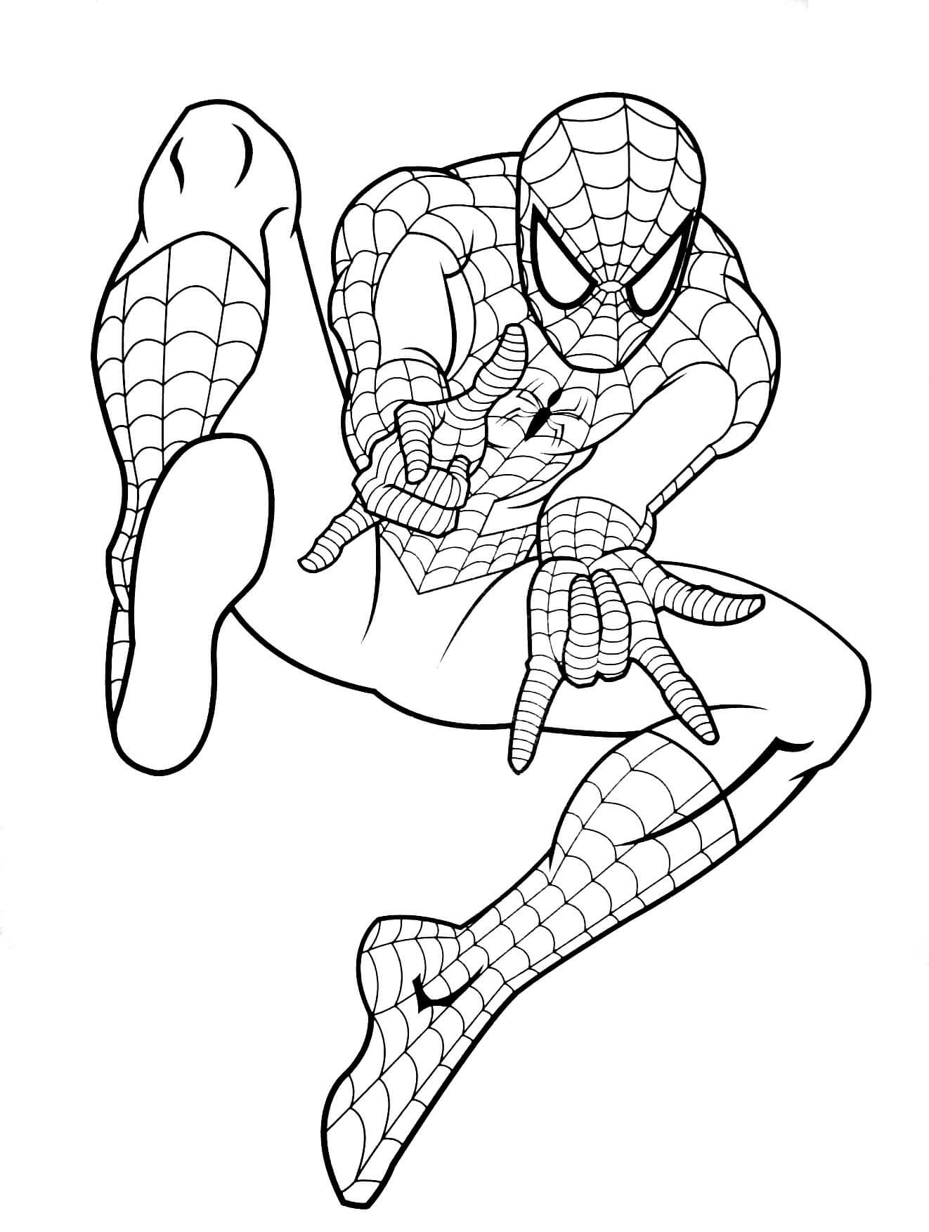 Spiderman-Kamp Tegninger til Farvelægning