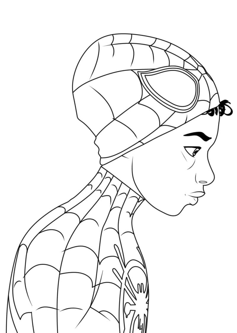 Spiderman Tager Sin Maske Af Tegninger til Farvelægning