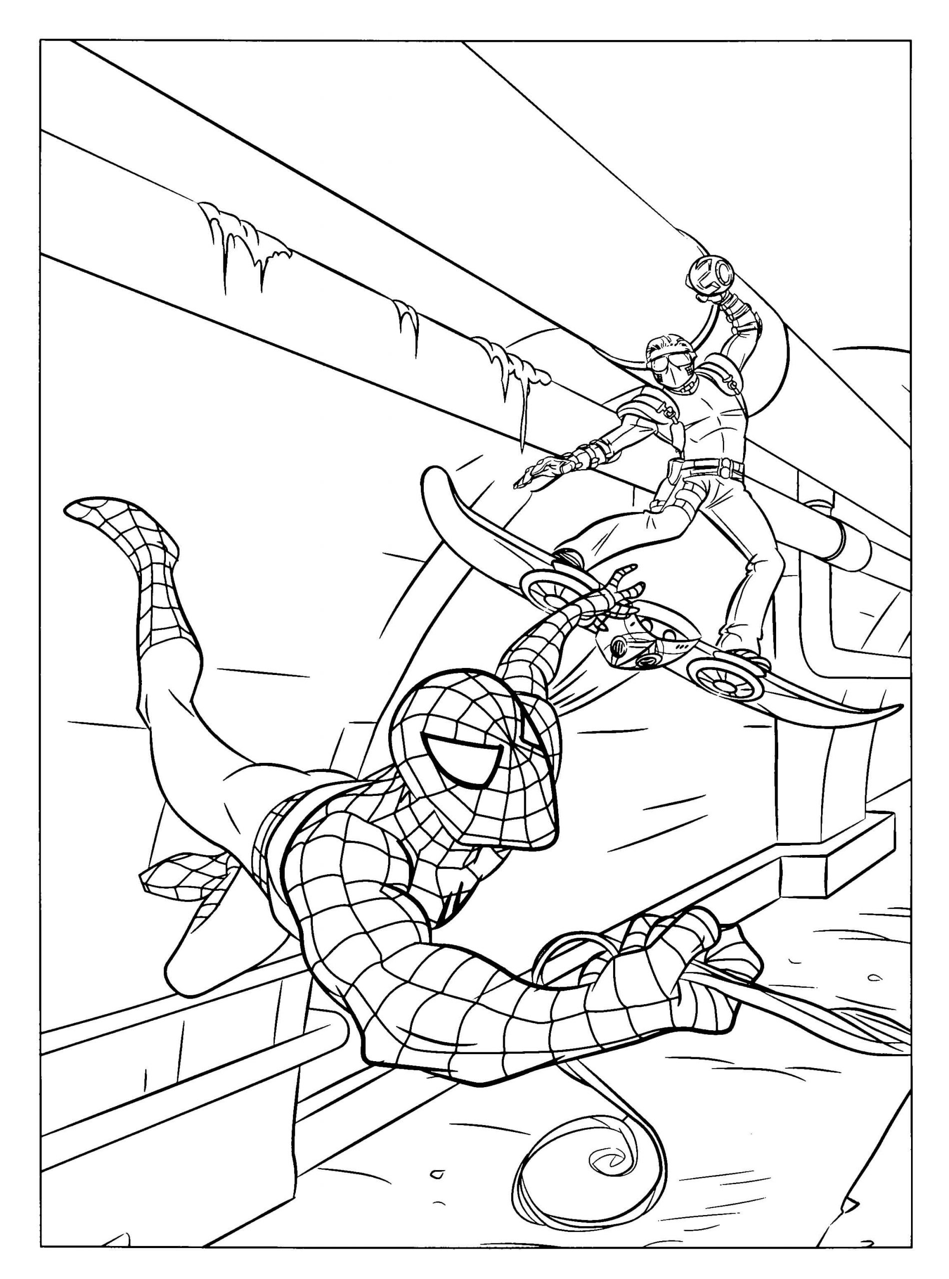 Spiderman Vs Grønne Nisser Tegninger til Farvelægning