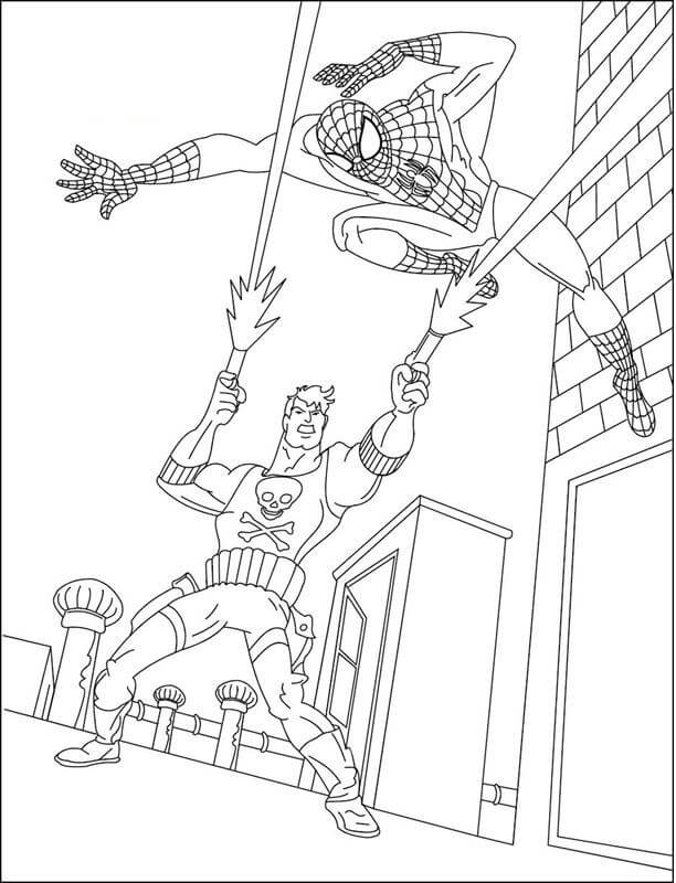 Spiderman Vs Skurk Tegninger til Farvelægning