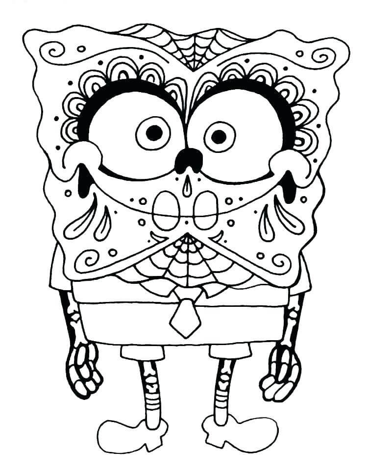 SpongeBob Skelet Kostume Tegninger til Farvelægning