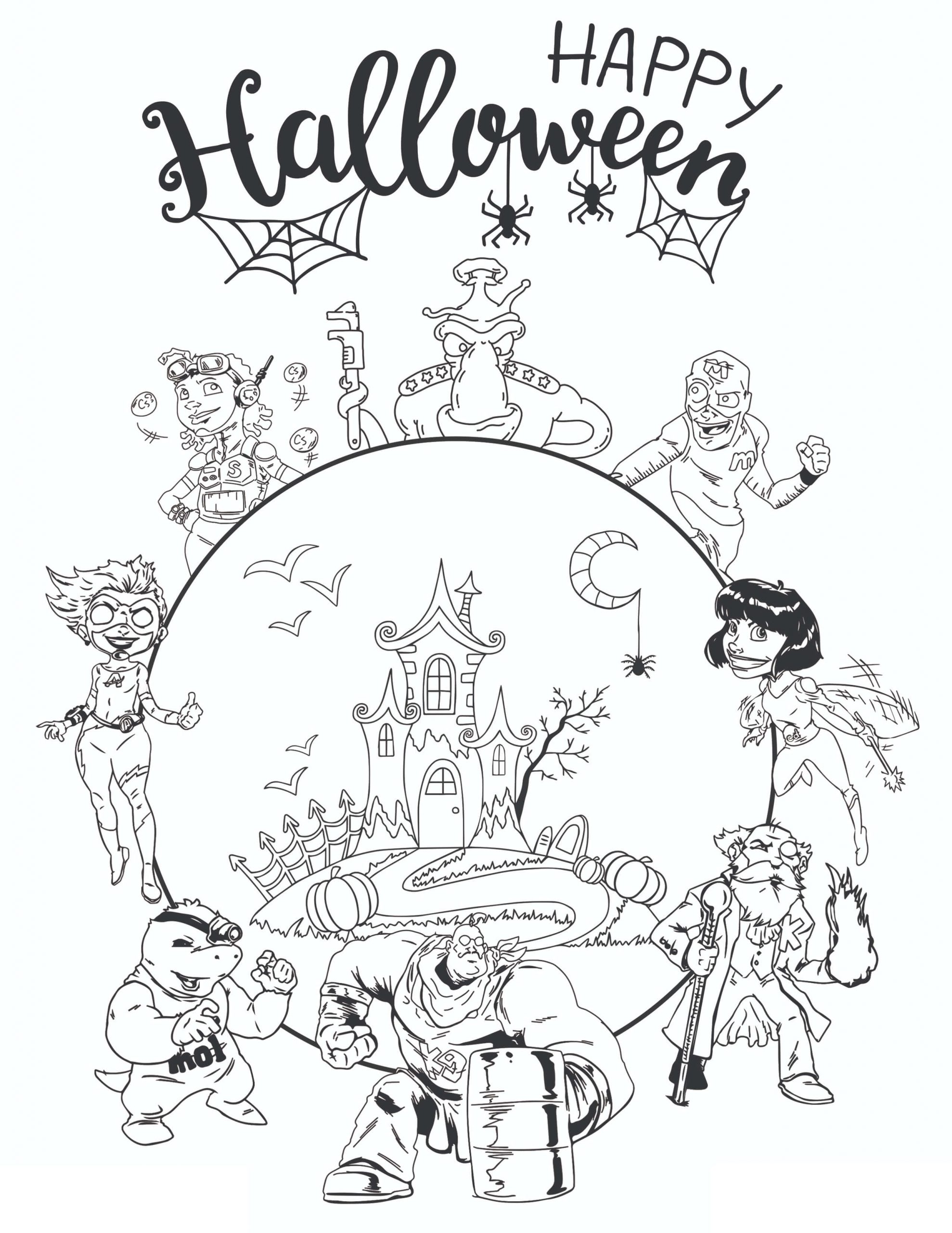 Tegnefilm Glad Halloween Tegninger til Farvelægning