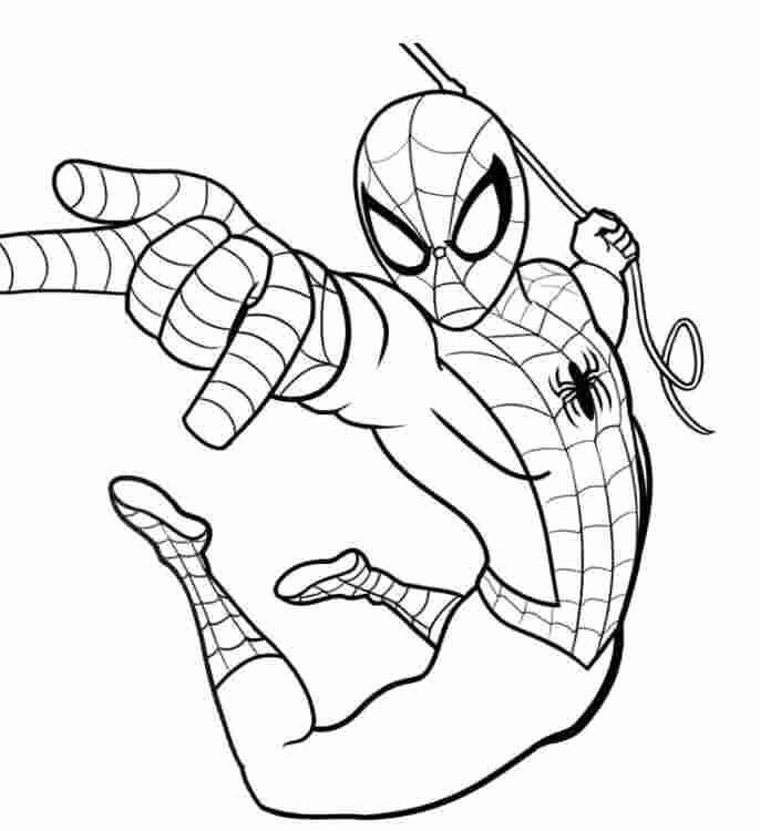 Tegnefilm Spiderman Svingende Tegninger til Farvelægning