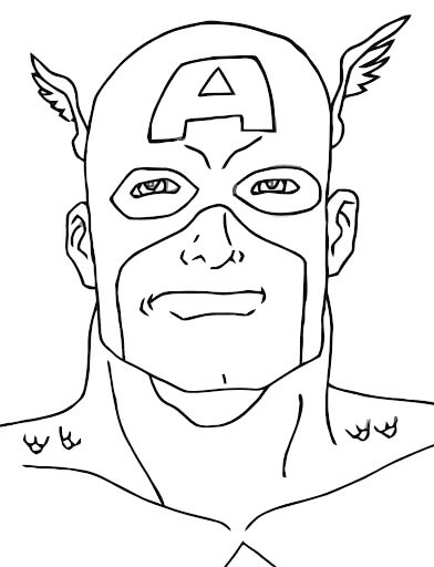 Tegneserie Kaptajn Amerika Portræt Tegninger til Farvelægning