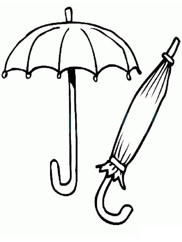 Tegning Af To Paraplyer Tegninger til Farvelægning