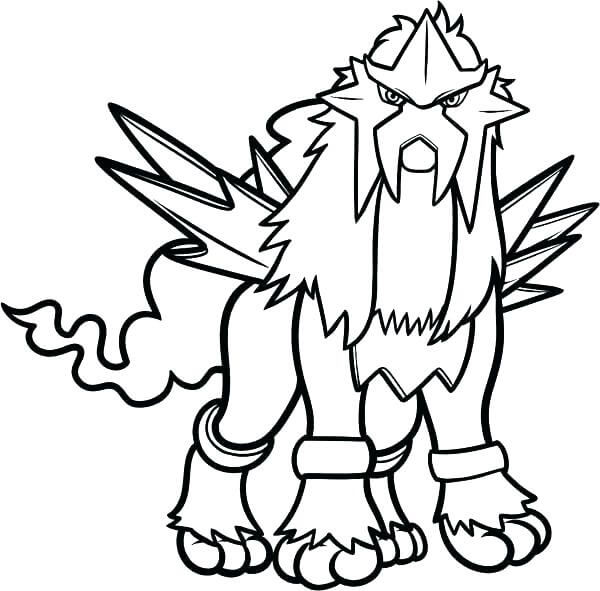 The Mighty Entei Tegninger til Farvelægning