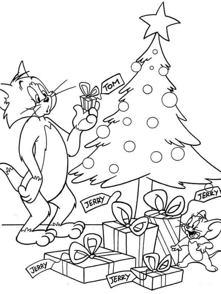 Tom Og Jerry Til Jul Tegninger til Farvelægning