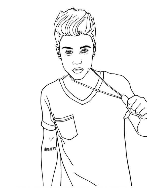 Unge Justin Bieber Tegninger til Farvelægning