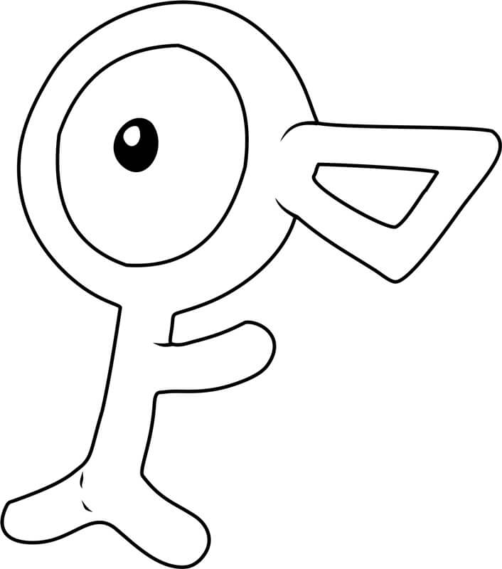 Unown Pokemon Tegninger til Farvelægning