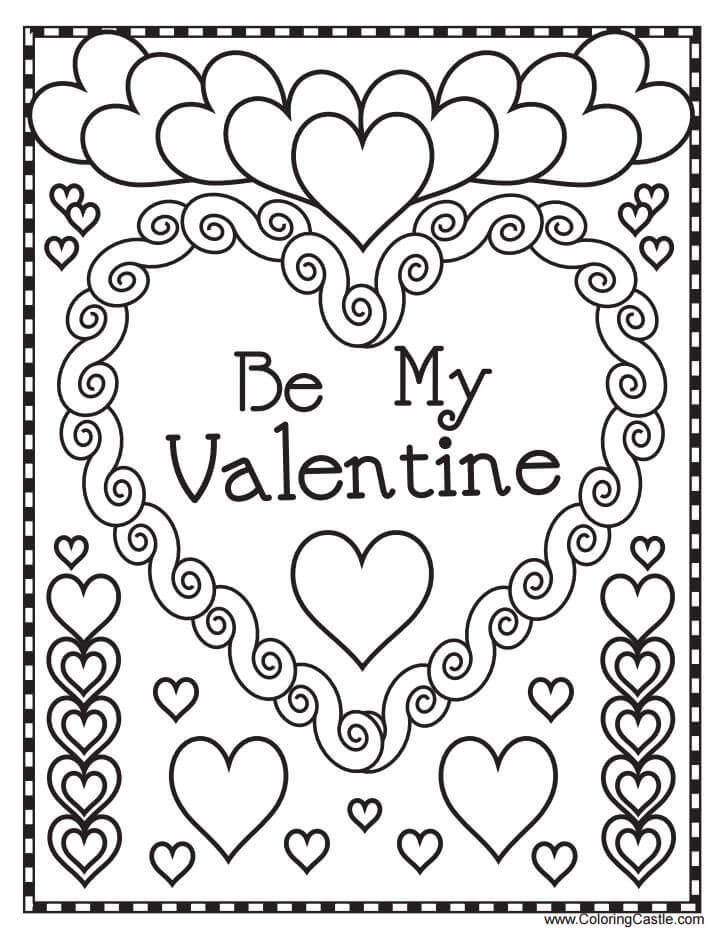 Vær Min Valentine Tegninger til Farvelægning
