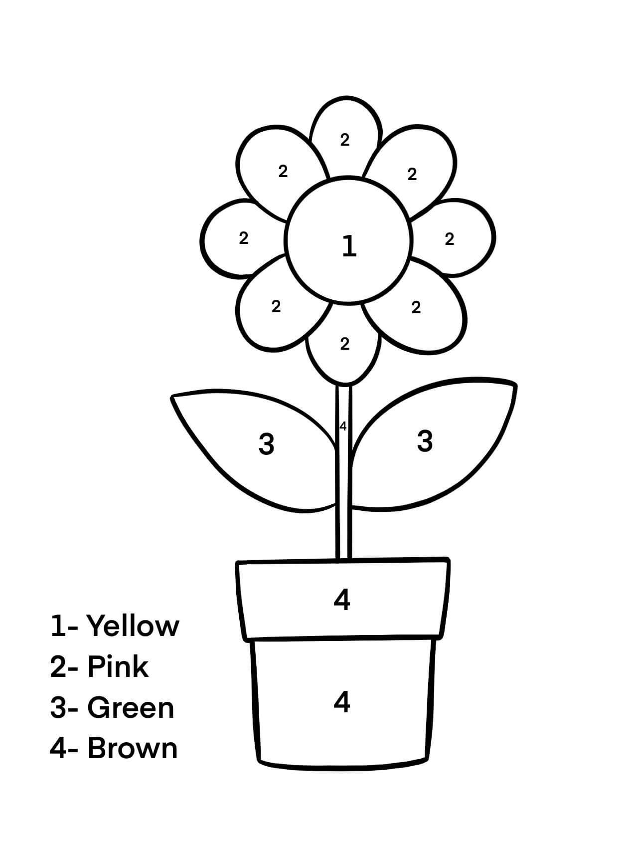 Vase med blomster Farve efter nummer Tegninger til Farvelægning