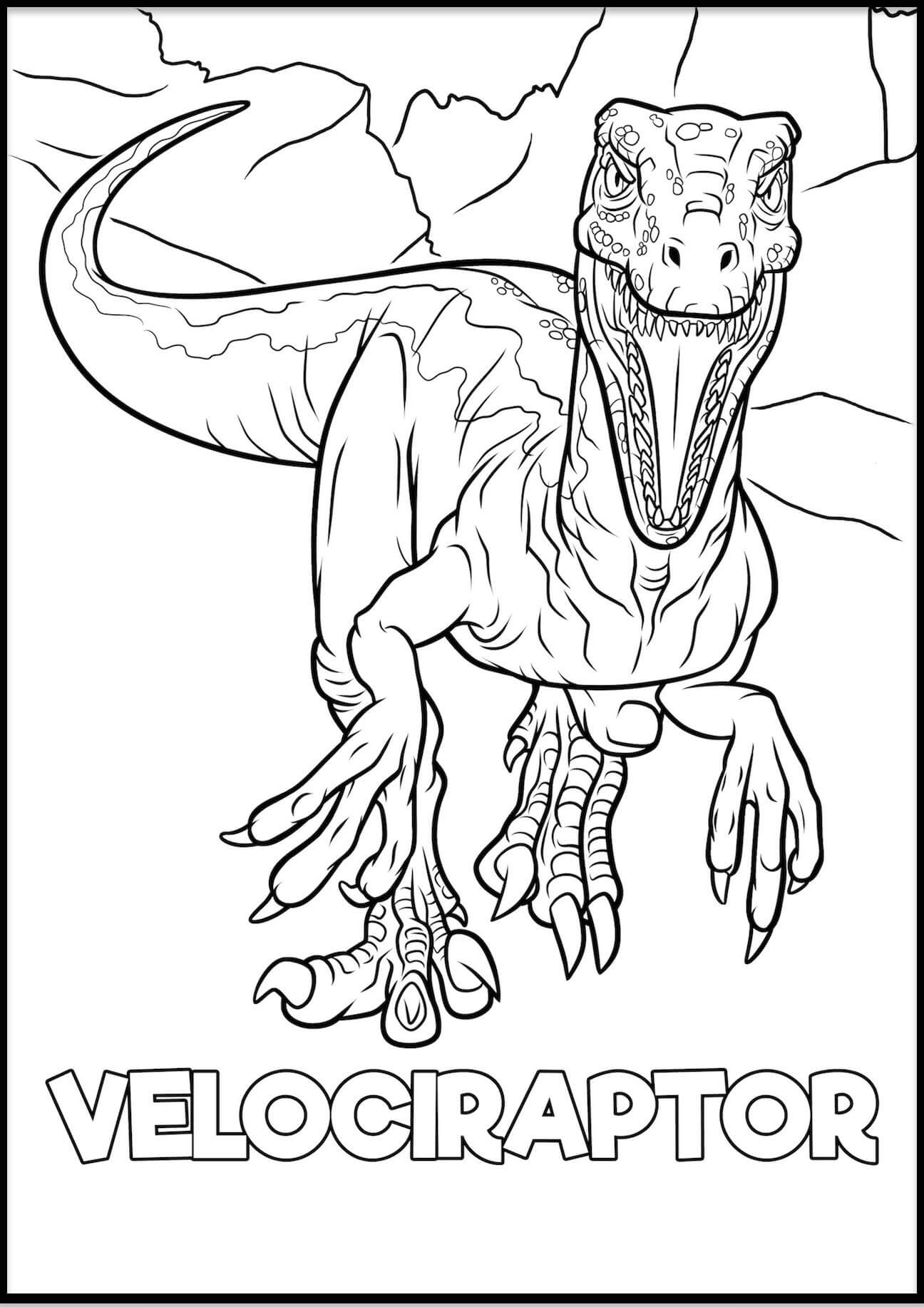 Velociraptor Tegninger til Farvelægning