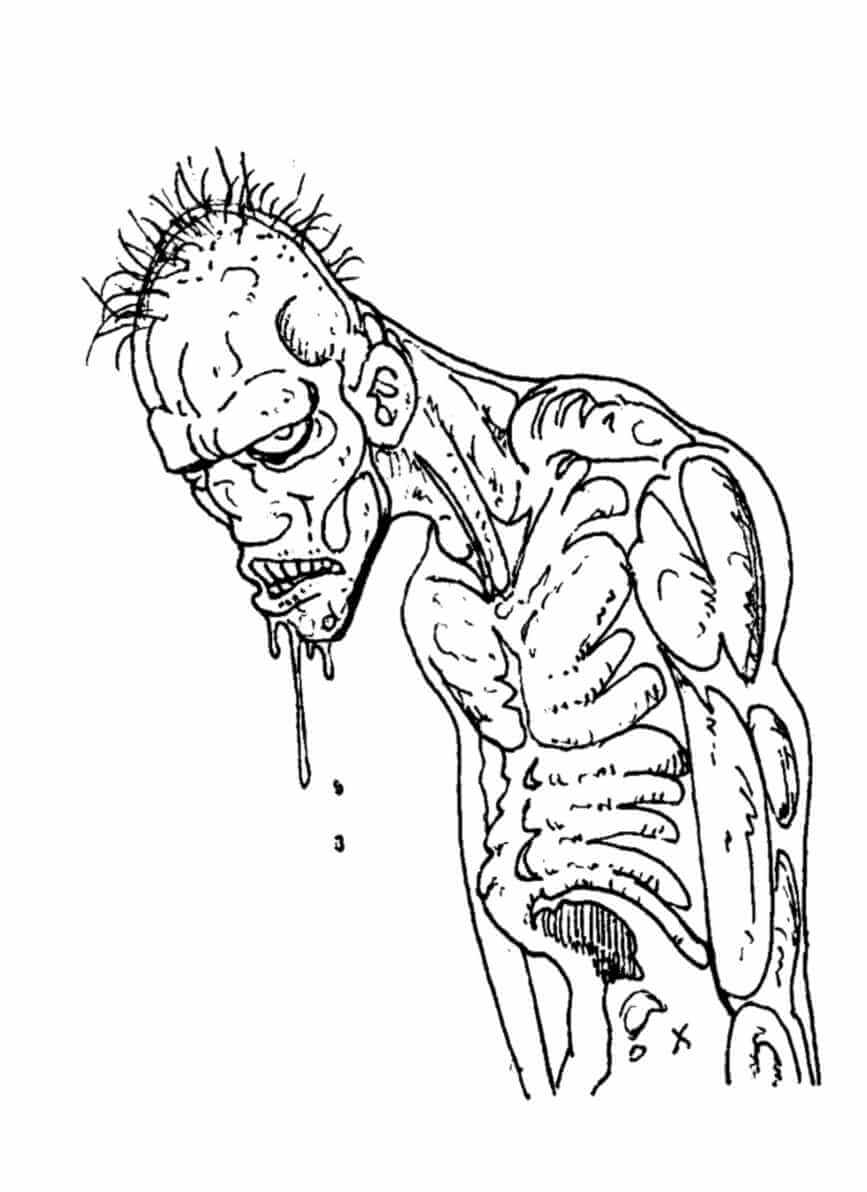 Zombie Er Sulten Tegninger til Farvelægning