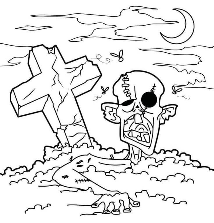 Zombie Tomb Tegninger til Farvelægning