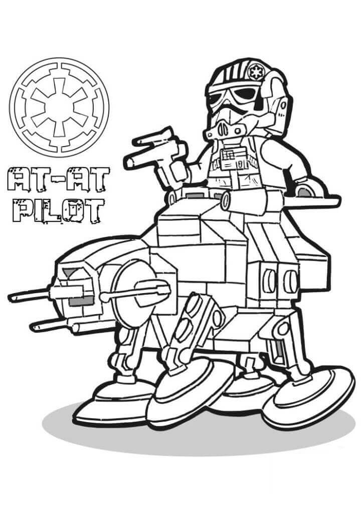 AT-AT Pilot Lego Star Wars Tegninger til Farvelægning