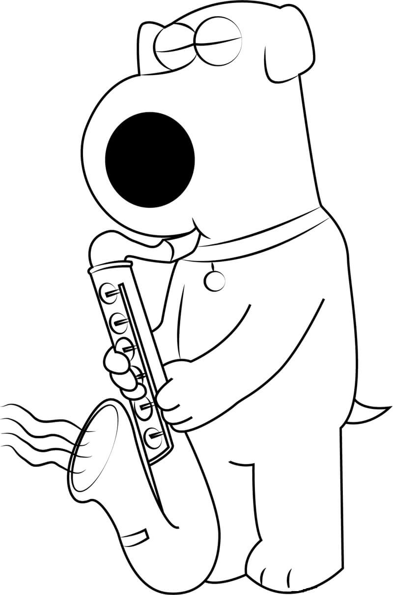 Brian Griffin spiller saxofon Tegninger til Farvelægning