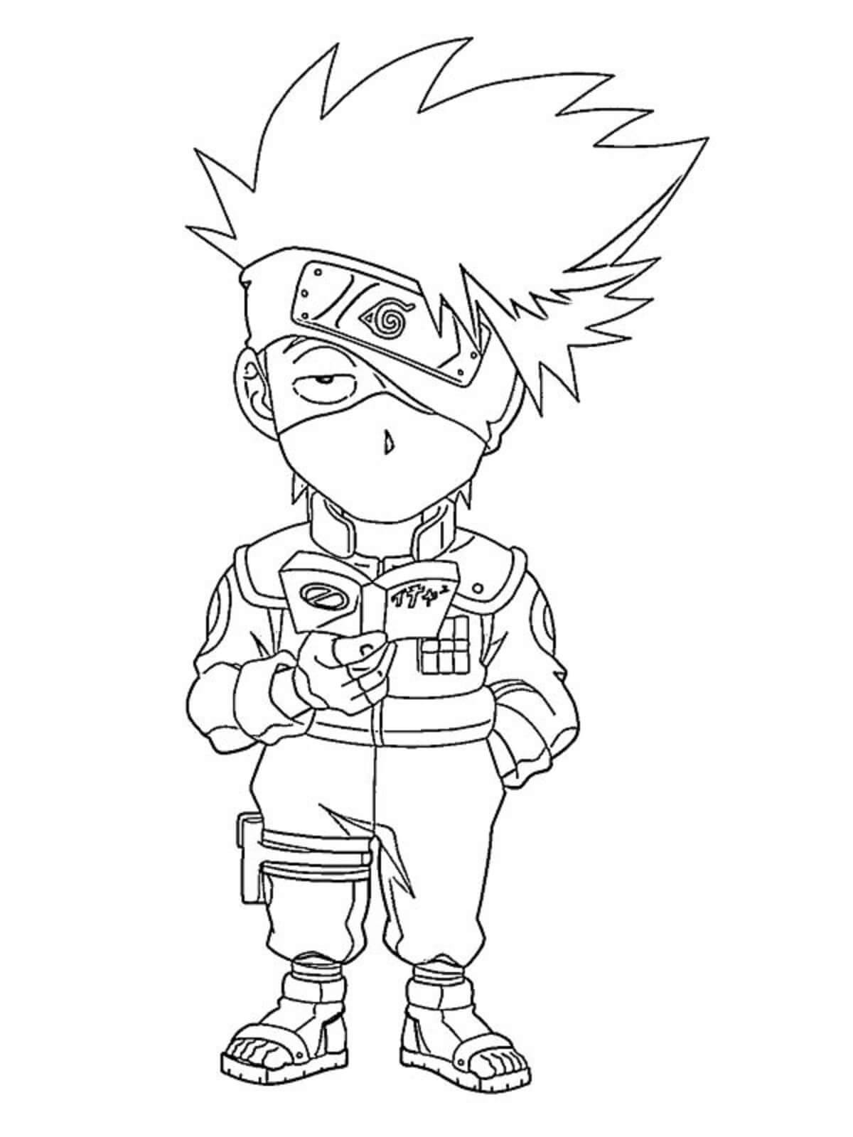 Chibi Kakashi Tegninger til Farvelægning