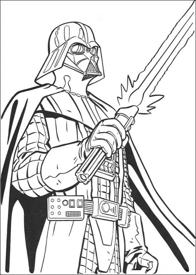 Darth Vader Holder Lasersværd Tegninger til Farvelægning