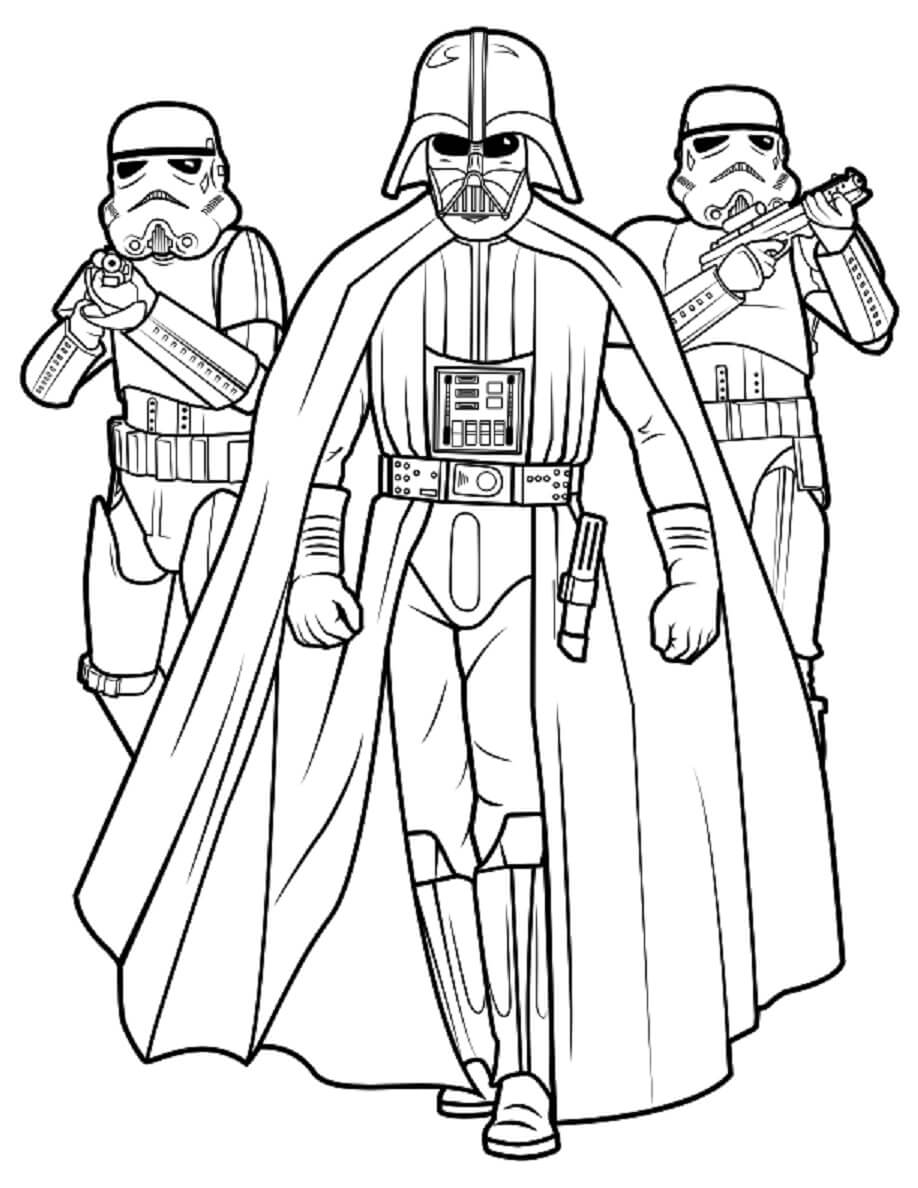 Darth Vader og to Boba Fett Tegninger til Farvelægning