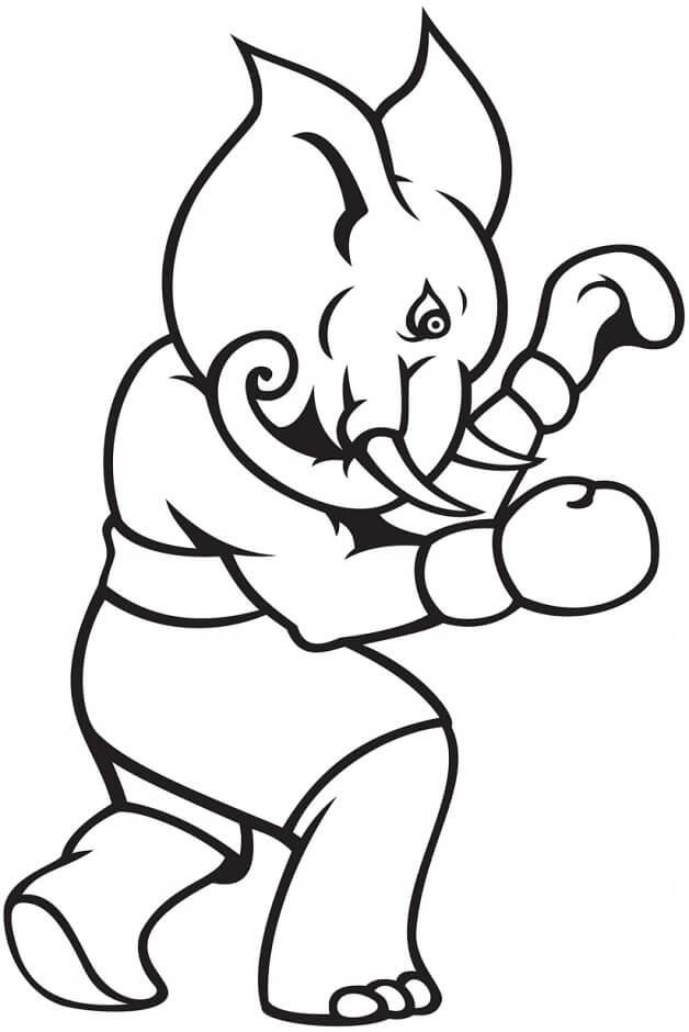 Elefantbokse-Spiller Tegninger til Farvelægning