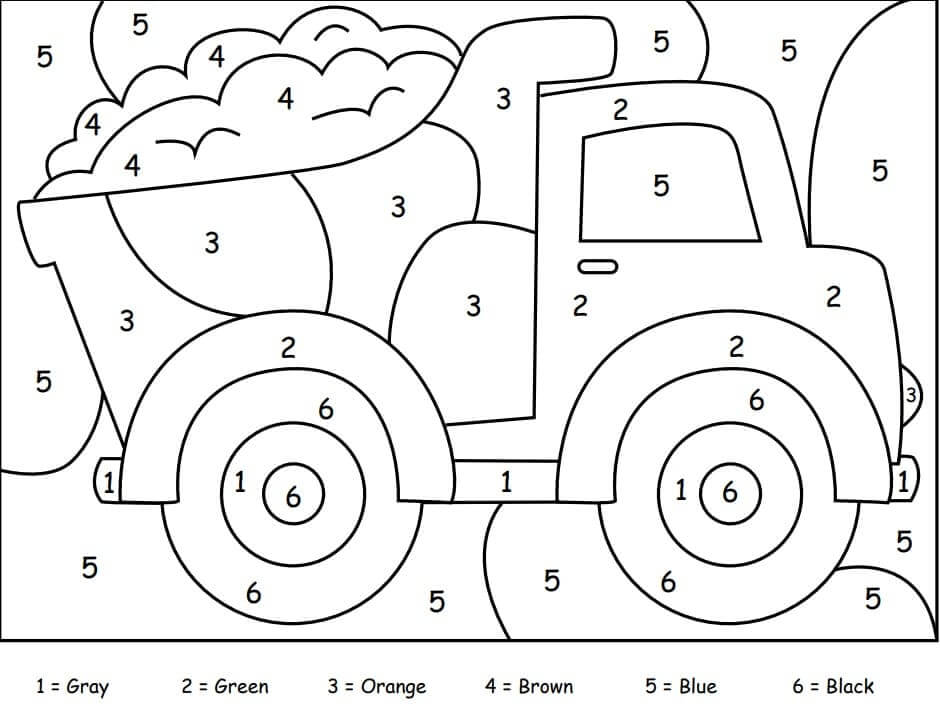 Enkel lastbil farve efter nummer Tegninger til Farvelægning