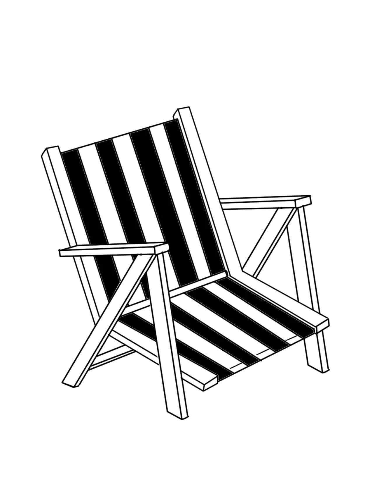Enkel strandstol Tegninger til Farvelægning