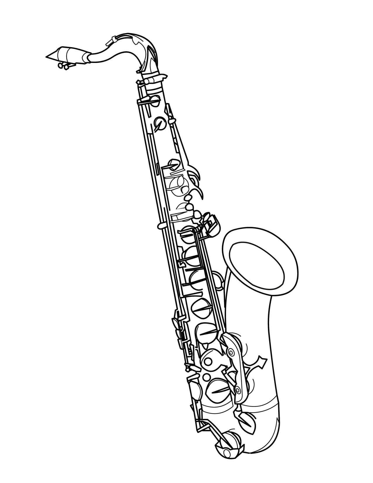 Fantastisk saxofon billede Tegninger til Farvelægning