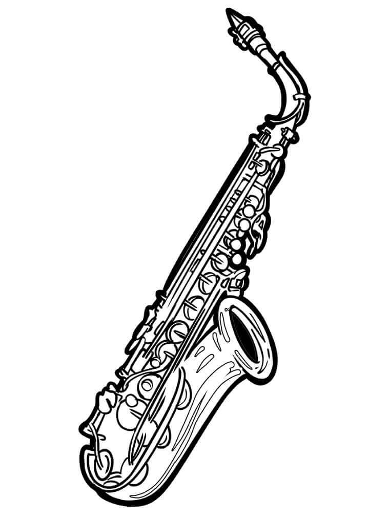 Fantastisk saxofon gratis Tegninger til Farvelægning