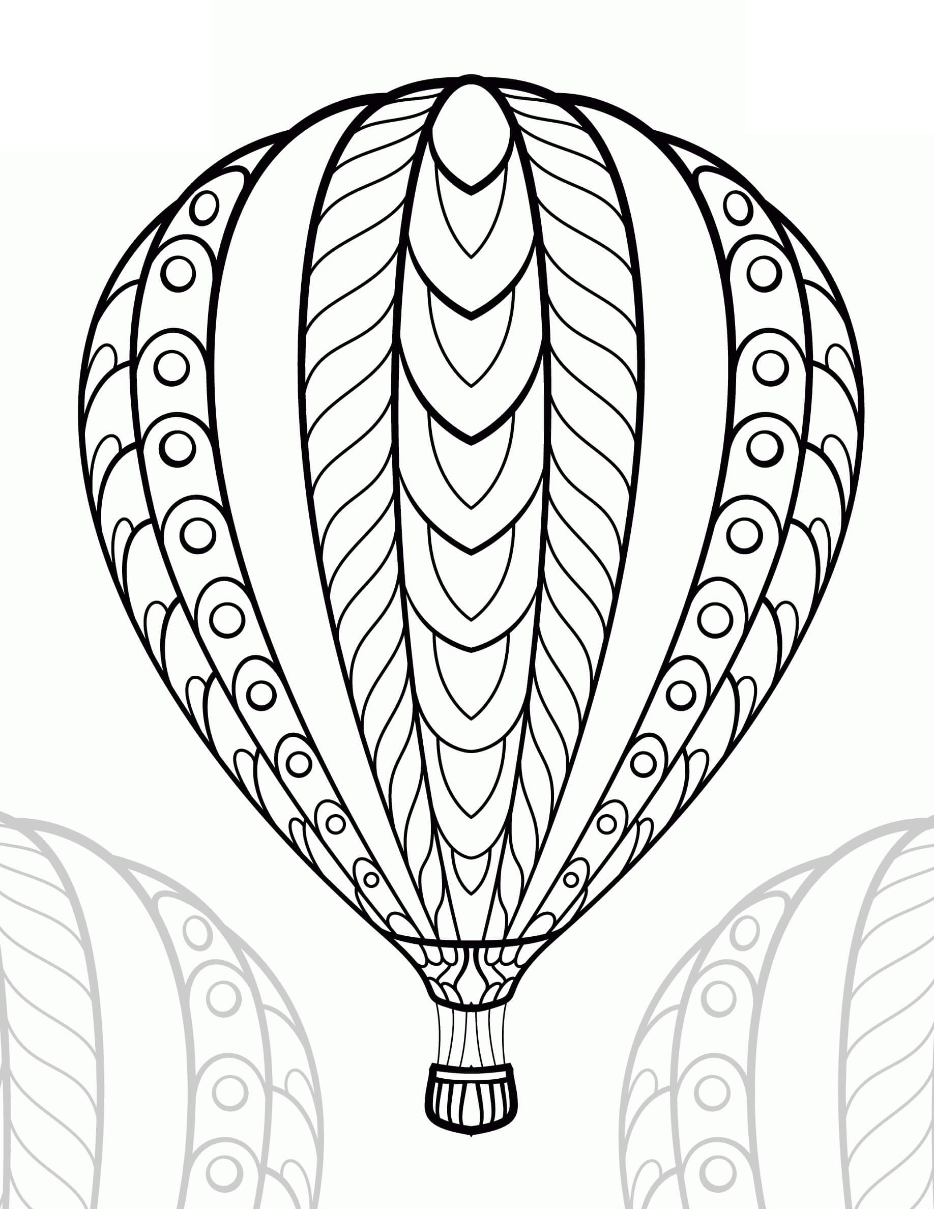 Fantastisk Varmluftsballon Tegninger til Farvelægning