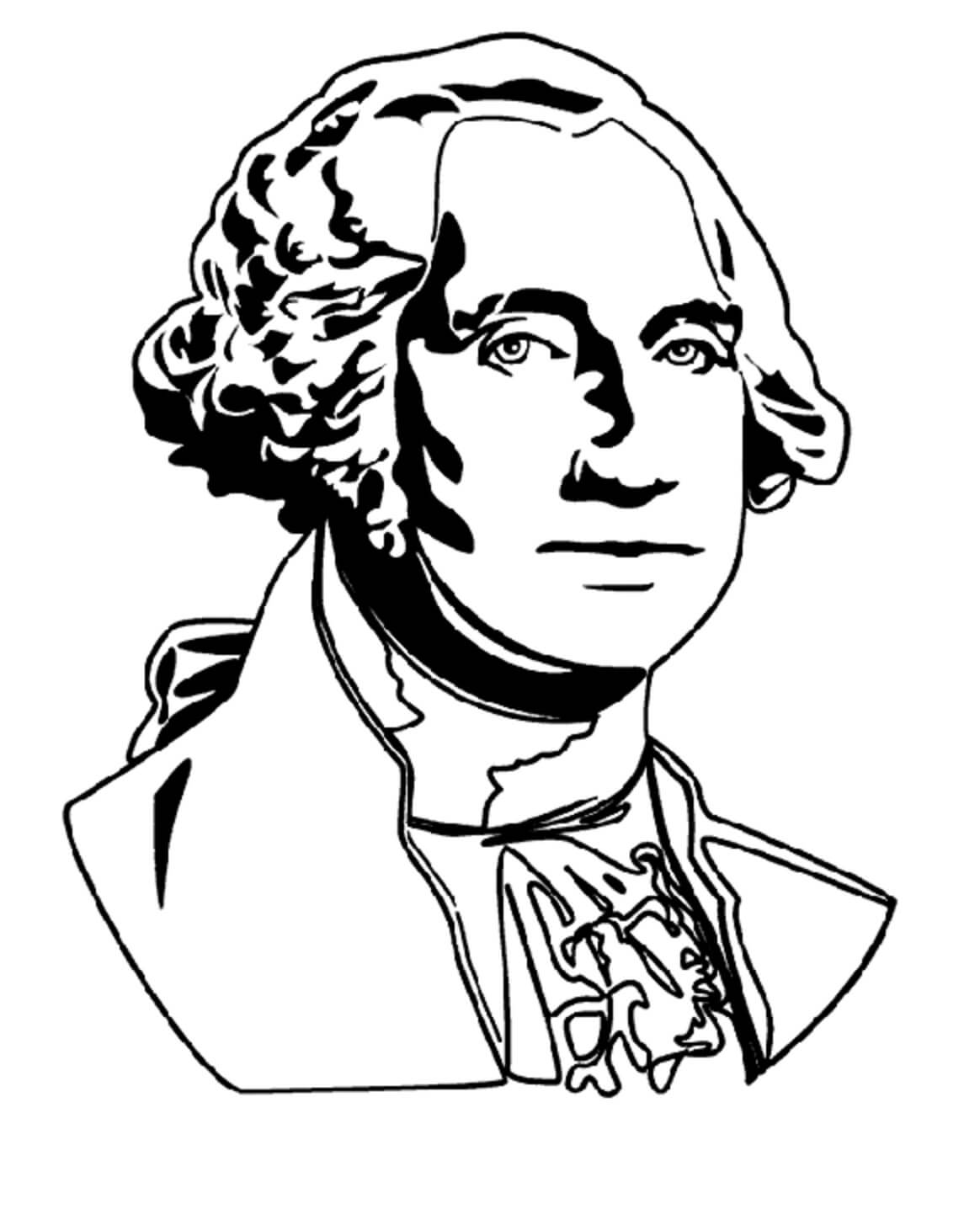 George Washington ansigt Tegninger til Farvelægning