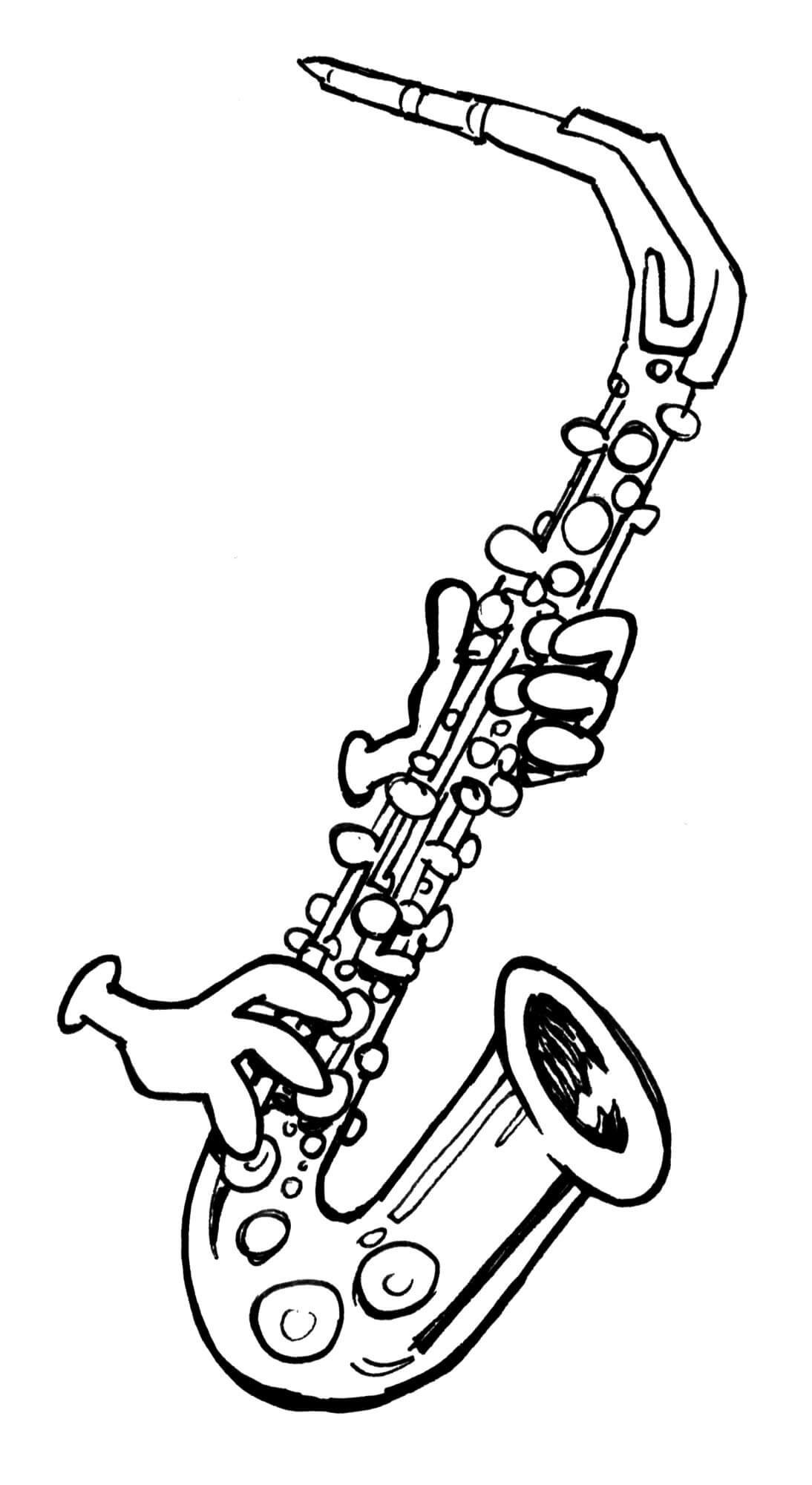 Gratis saxofon Tegninger til Farvelægning