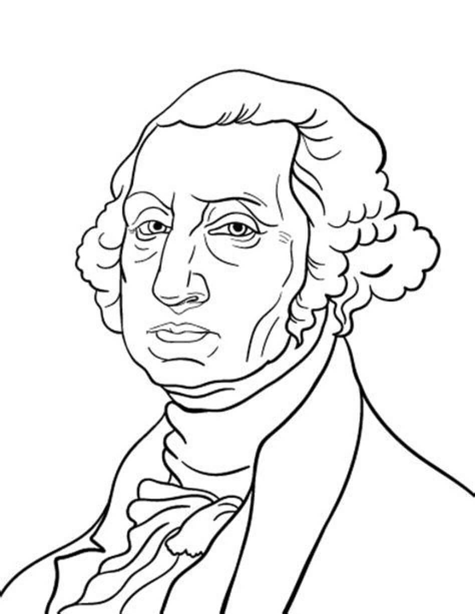 Grundlæggende George Washington ansigt Tegninger til Farvelægning