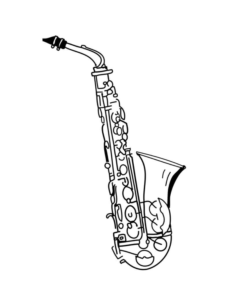 Grundlæggende saxofon Tegninger til Farvelægning