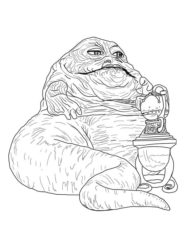 Jabba the Hutt i Star Wars Tegninger til Farvelægning