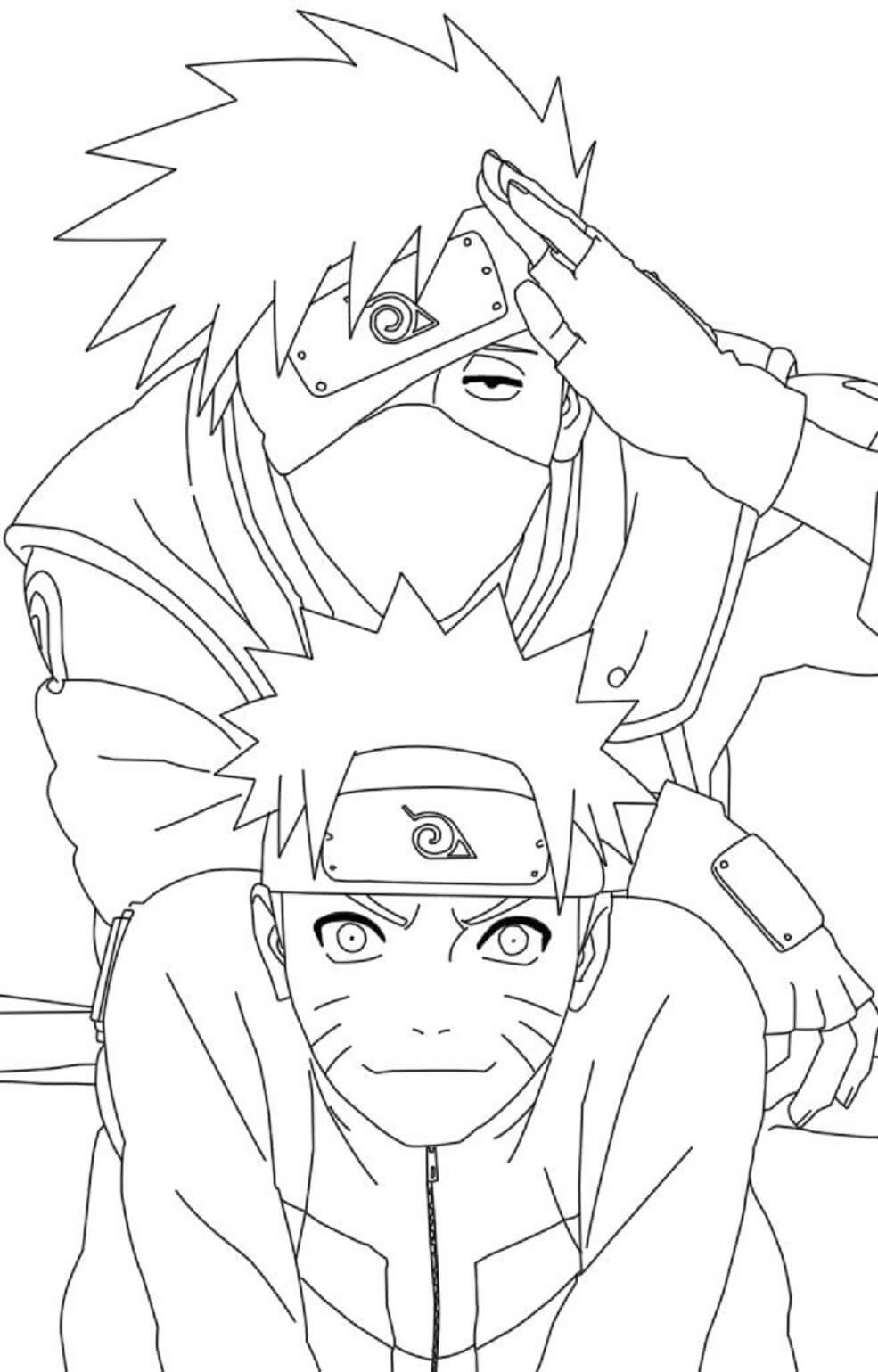 Kakashi Med Naruto Tegninger til Farvelægning